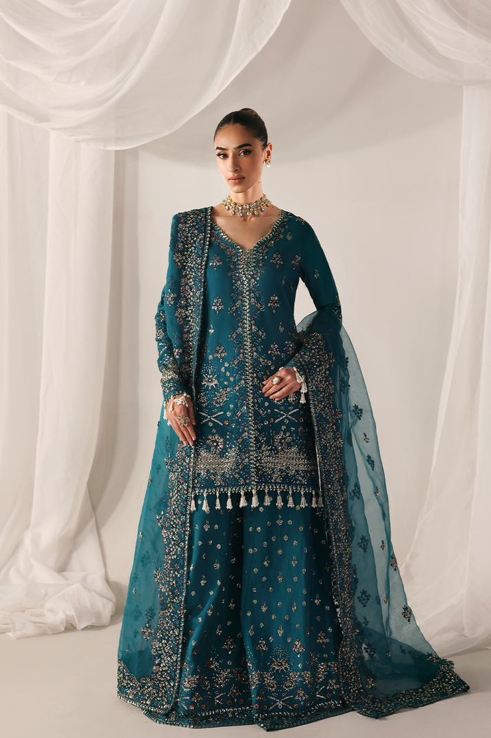 3-PC Unstitched Premium Raw Silk Embroidered Serein By Emaan Adeel | MOONLIT NIGHT