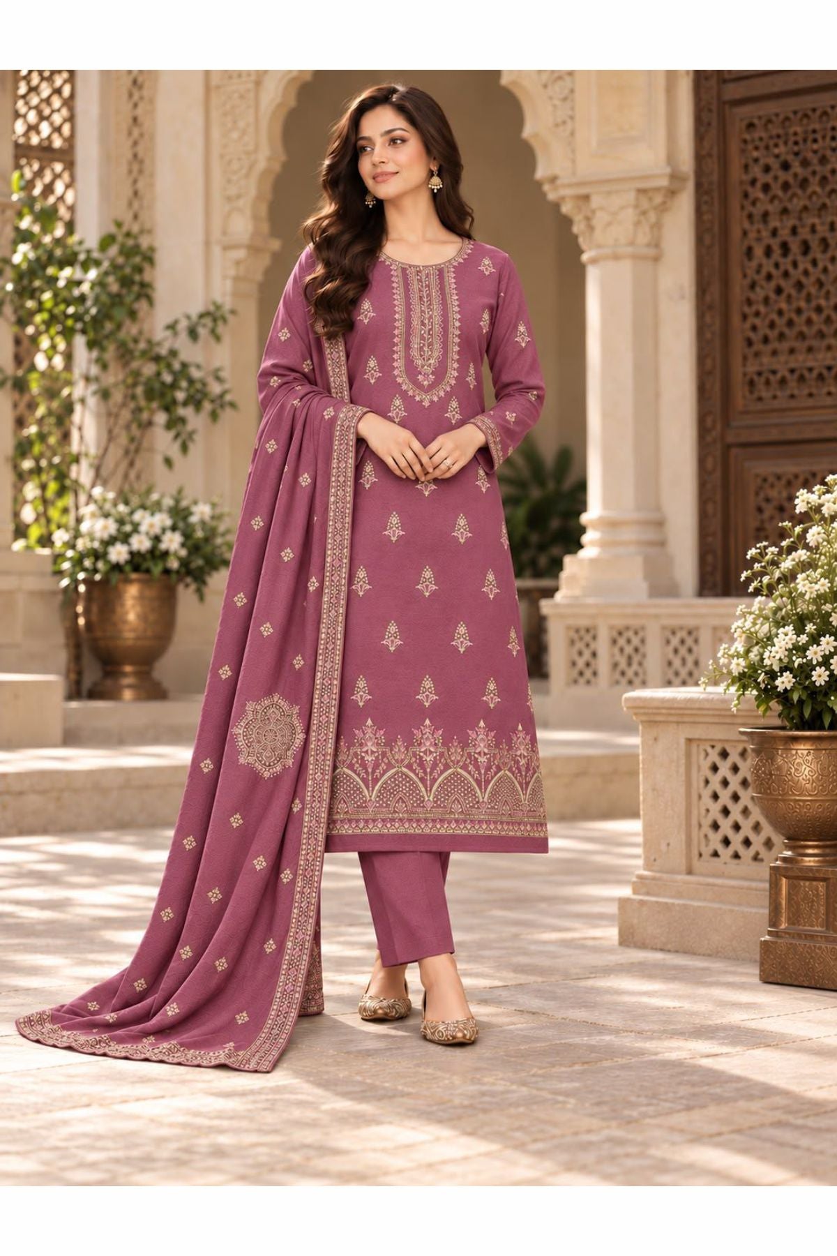 3pcs unstiched suit By Corduoy Collection