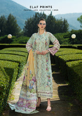 EPE-07A | 3PC Unstitched Suit Digital Printed Lawn Prints By Elaf Premium