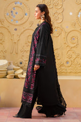 NE-135 | 3PC Unstitched Suit Embroidered Lawn Karandi Exclusive By Nureh