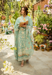 Unstitched 3-PC Embroidered Luxury Lawn By Elaf | ELM-7A ZARAFSHAN