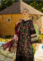 ELK-08A VISTA | 3Pc Unstitched Suit Lawn Collection Prints Chikankari By Elaf Premium