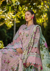 ELK-03B PRINCESS ROSE | 3Pc Unstitched Suit Lawn Collection Prints Chikankari By Elaf Premium