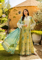 ELK-07A ALLURE | 3Pc Unstitched Suit Lawn Collection Prints Chikankari By Elaf Premium