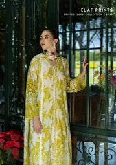 EPE-08B | 3PC Unstitched Suit Digital Printed Lawn Prints By Elaf Premium