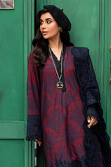 NSG-159 | 3Pc Unstitched Suit Embroidered slub linen Winter Collection Gardenia By Nureh