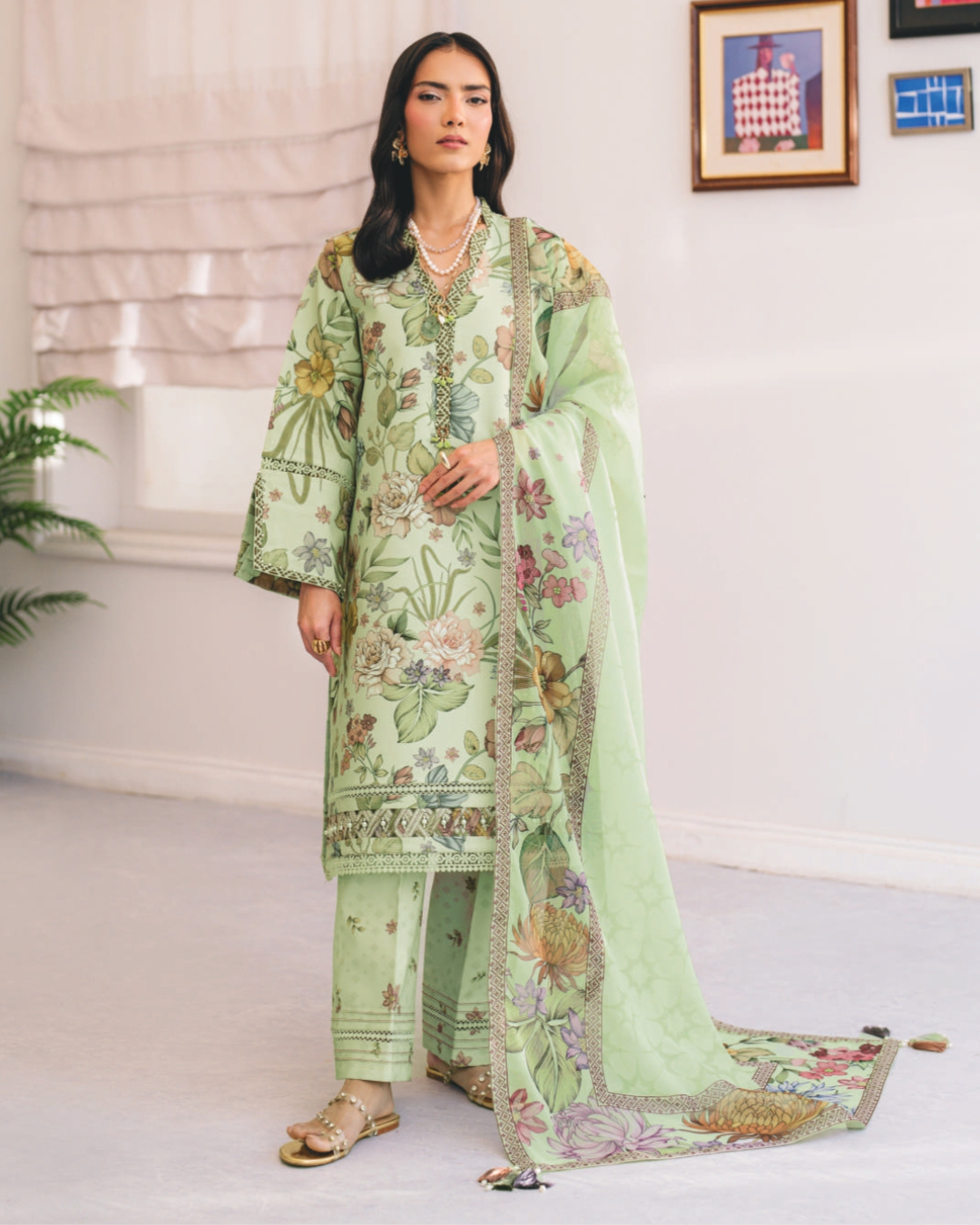3-PC Unstitched Digital Printed Lawn Sheen Prints By Alizeh | AF-PL-6045-RINZA