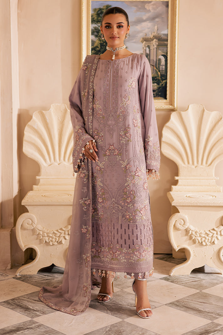 3-PC Unstitched Chiffon Embroidered Miraal by Emaan Adeel | ELNAZ