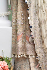 3Pc Suit – Embroidered Printed Chiffon Unstitched with Applique Work Izel By Nureh