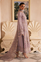 3-PC Unstitched Chiffon Embroidered Miraal by Emaan Adeel | ELNAZ
