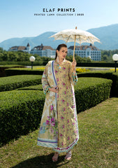 EPE-05B | 3PC Unstitched Suit Digital Printed Lawn Prints By Elaf Premium