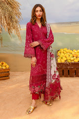 NSG-181 | 3Pc Unstitched Suit Embroidered Lawn Collection Gardenia By Nureh