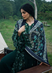 3Pc DIGITAL PRINTED SLUB KHADDAR Unstitched Suit WINTERMINT By Elaf Premium
