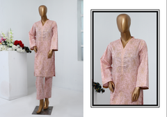 05 - 2PC Stitched basic lawn Gold print By Bin Saeed