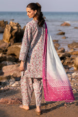 3-PC Unstitched Embroidered Dobby Lawn By Jazmin | 9150