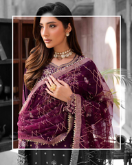 3-PC Unstitched Luxury Viscose Noor E Fajar Dehleez By Raeesa Premium | Lumina