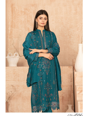 3-PC Unstitched Embroidered Grip Shawl Nisrine By Tawakkal Fabrics | D-4986