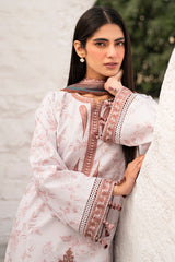 USE- 9117 | 3Pc Unstitched Suit Embroidered Lawn Summer Basic By Jazmin