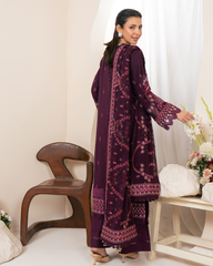 3-PC Unstitched Embroidered Swiss Voil By Johra | JS - 12