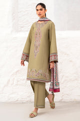 USE- 9136 | 3Pc Unstitched Suit Embroidered Lawn Summer Exclusive By Jazmin