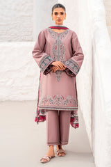 USE- 9135 | 3Pc Unstitched Suit Embroidered Lawn Summer Exclusive By Jazmin