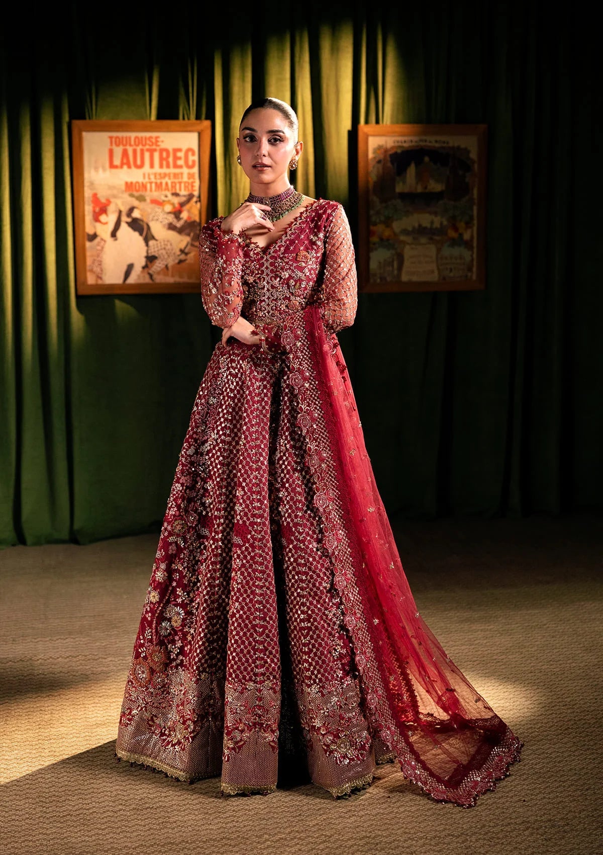 Formal Handwork Unstitched - 3 Piece Organza - Poly Net AMOUR By ELAF SERENADE