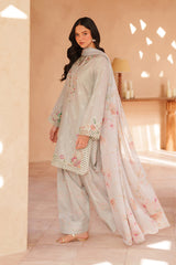 3-PC Unstitched Embroidered Textured EId Lawn By Iznik | EL-12