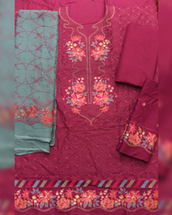 3-PC Unstitched Lawn Embroidered Suit | EL-1