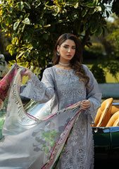 3-PC Unstitched Luxury Embroidered Lawn By Kahf | KLR-04 Lilia