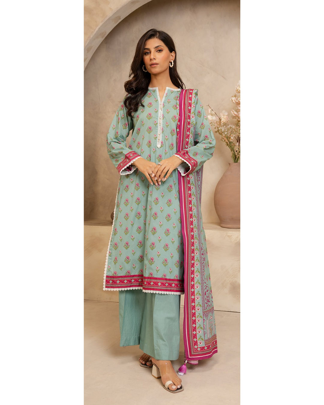 3-PC unstitched Printed Lawn By Zellbury | 0201