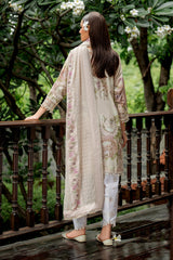 3-PC Unstitched Embroiderd Lawn By Baroque | UF-4270