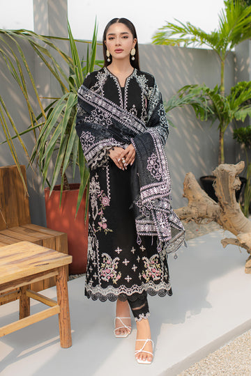 JK-09 EVADNE | 3Pc Unstitched Qline Lawn Collection By Qalamkar