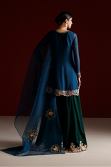 3Pc Sharara Suit – Embroidered Chiffon Unstitched By Iznik
