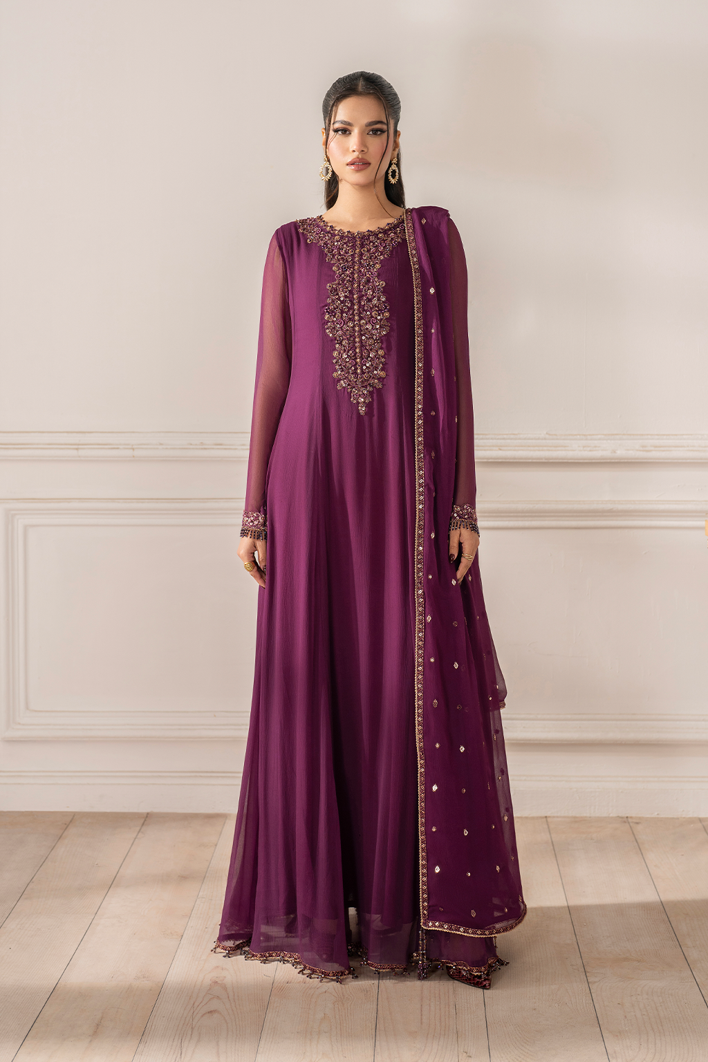 3-PC Unstitched Embroidered Organza Exclusive Formals By Iznik | UE-480