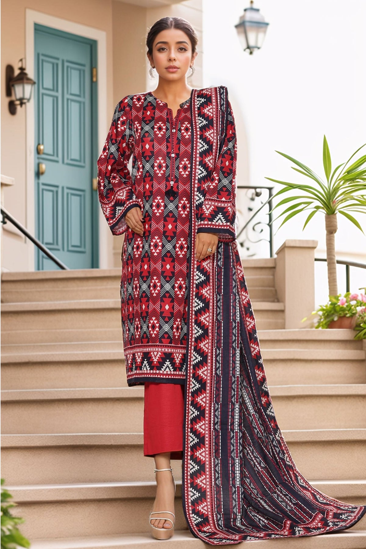 3-PC Stitched Printed Khaddar By Sada Bahar | 6245