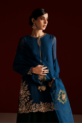 3Pc Sharara Suit – Embroidered Chiffon Unstitched By Iznik
