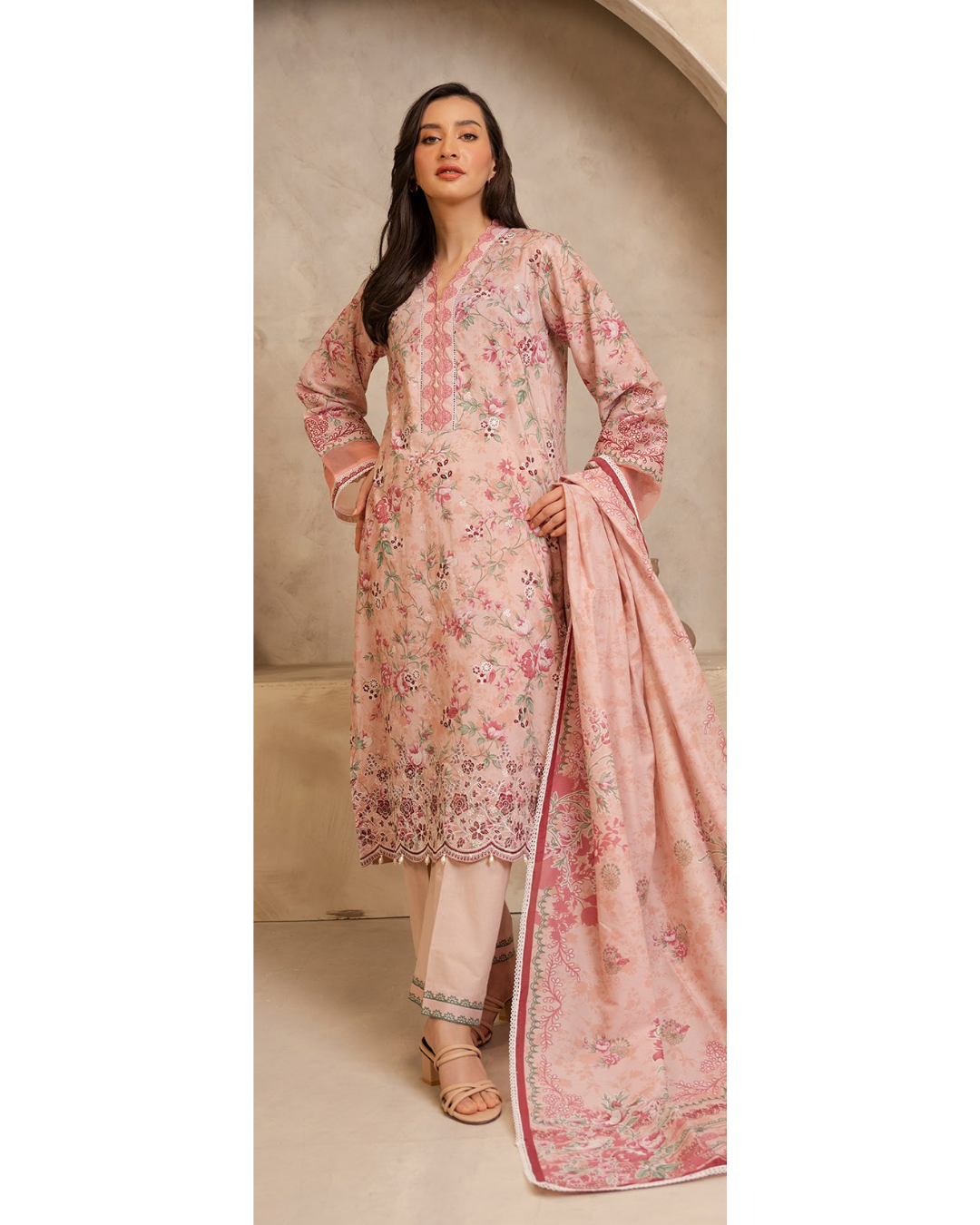 3-PC unstitched Printed Lawn By Zellbury | 0065
