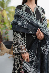 JK-09 EVADNE | 3Pc Unstitched Qline Lawn Collection By Qalamkar