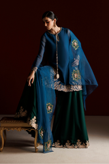 3Pc Sharara Suit – Embroidered Chiffon Unstitched By Iznik