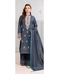 3-PC unstitched Printed Lawn By Zellbury | 0275