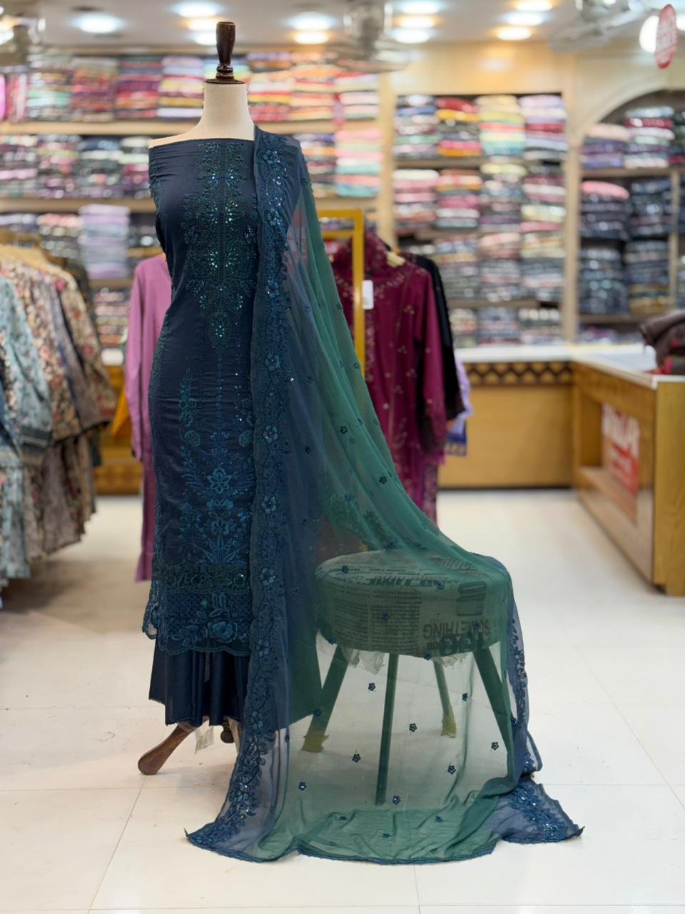 3-PC Unstitched Embroidered Lawn | EM-83