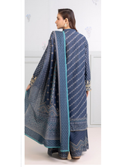 3-PC unstitched Printed Lawn By Zellbury | 0275