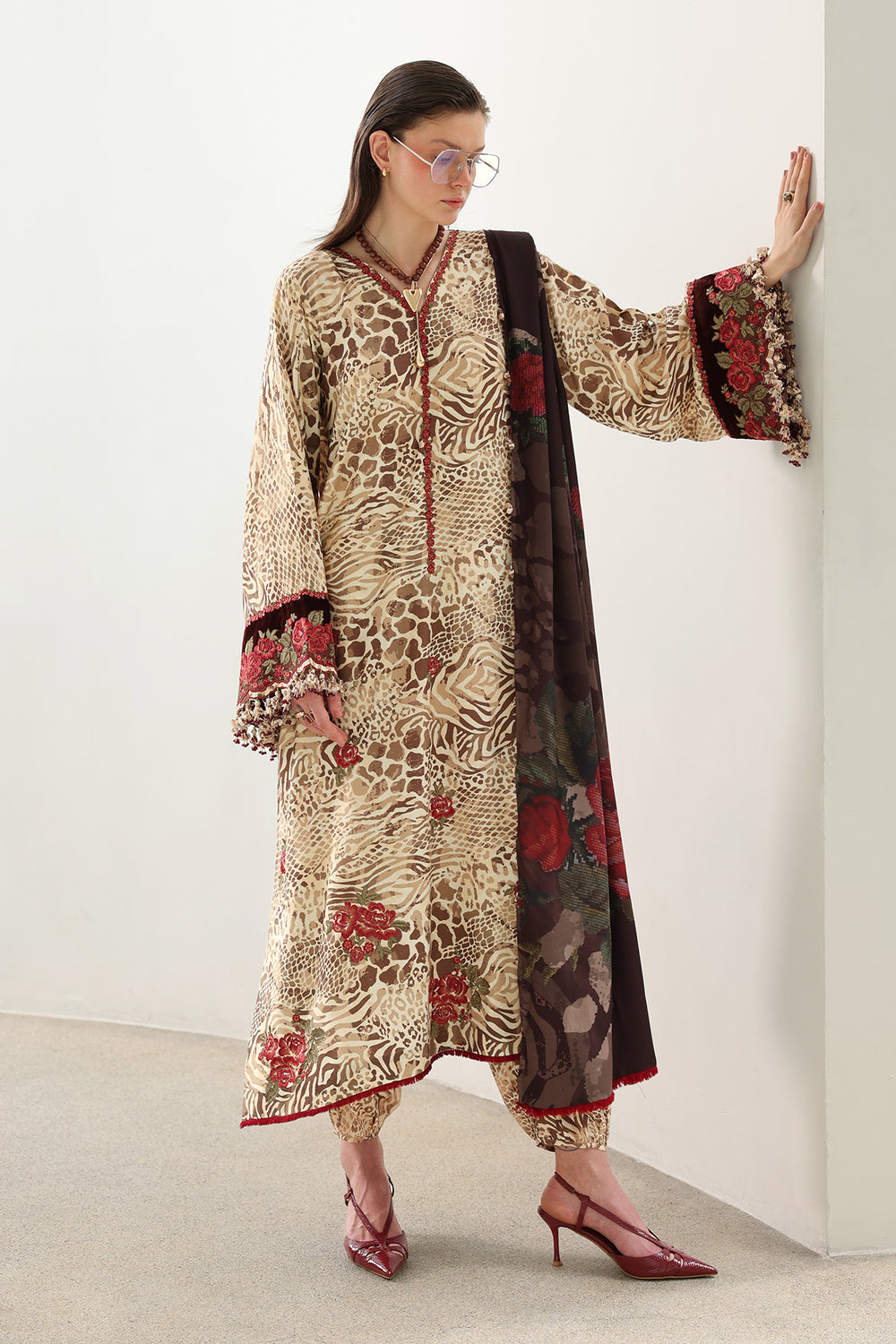 Digital Printed Viscose Silk Back Sleeve & Trouser by Baroque