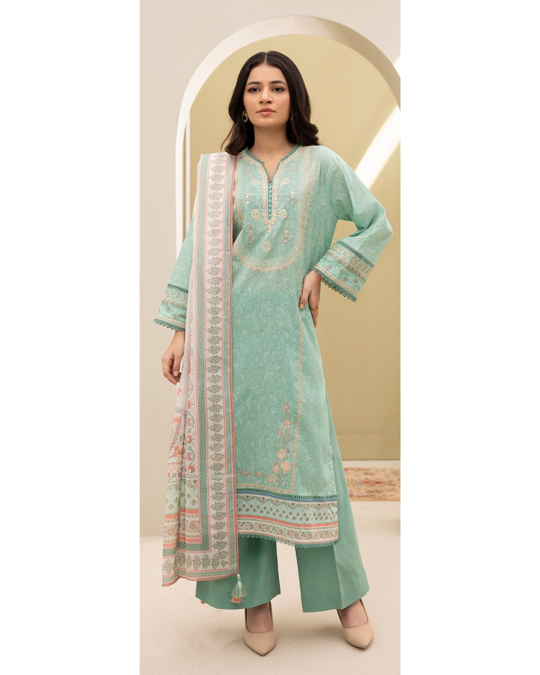 3-PC unstitched Printed Lawn By Zellbury | 0341