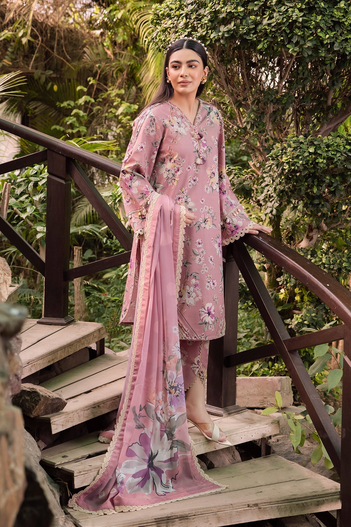 AF-PL-6011-CAMELIA | 3PC Unstitched Lawn Digital Print Sheen By Alizeh