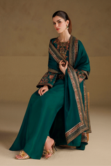 3Pc Suit – Dyed Ramen Silk Unstitched with Pure Silk Dupatta By Iznik