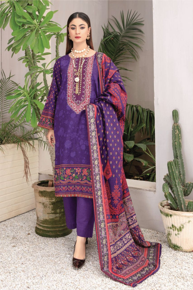 Marwa 3- Piece Unstitched Winter Collection by Zara Ali