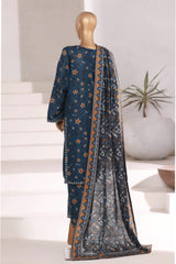 3-PC Stitched Embroidered Khaddar By Sadabahar | EMB-6845