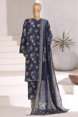 3-PC Stitched Embroidered Khaddar By Sadabahar | EMB-6851