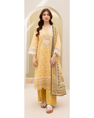 3-PC unstitched Printed Lawn By Zellbury | 0398
